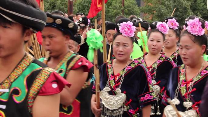 贵州少数民族地区的节日游行