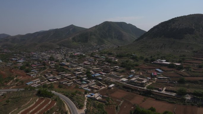 唐山丰润 潘家峪 山村 大山 航拍 农村