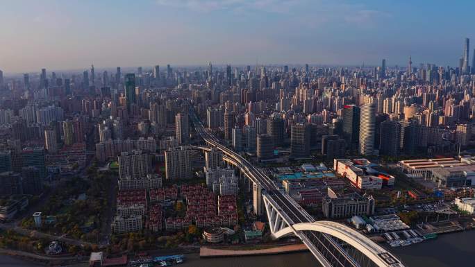 4K航拍大气上海城市风光