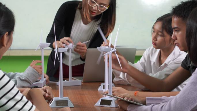 风力涡轮机和技术教室