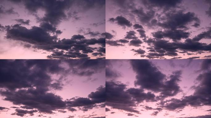 粉色天空随时间推移而变化。