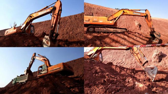 勾机挖掘机手工地推土 实操运作挖掘机