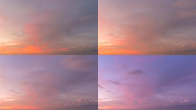 彩色云景随时间推移而变化