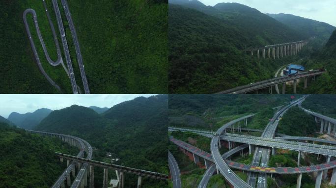 绿水 青山 道路 桥梁 隧道 高铁动车