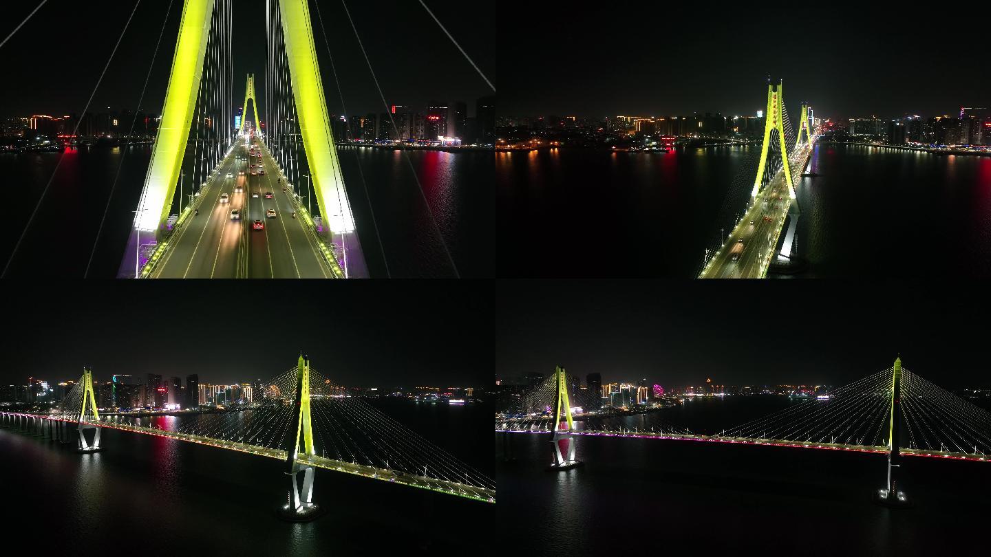 湛江海湾大桥夜景航拍02
