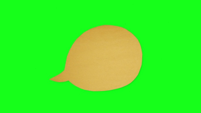 语音泡泡纸褶皱的绿色屏幕