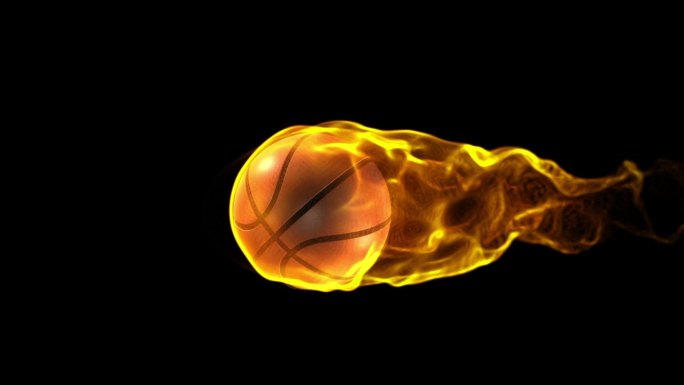 火热的篮球从右向左穿过屏幕