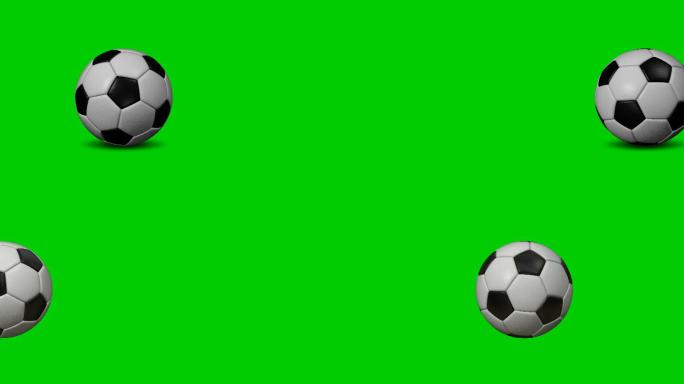 足球在绿色背景上滚动