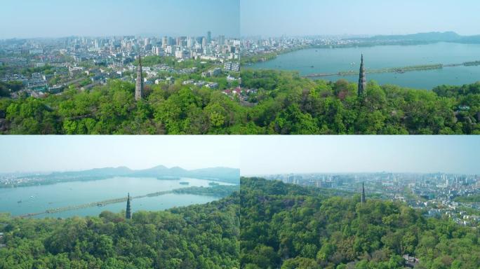 杭州宝石山保俶塔航拍