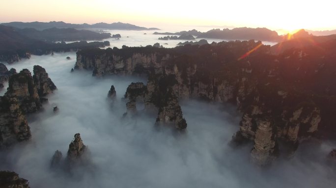 张家界 武陵源 黄石寨 云海 日出