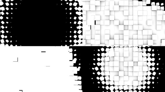 四套过渡动画合成素材元素转场黑白块