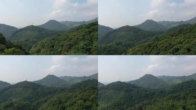 航拍江西赣州天子峰群山环绕4K