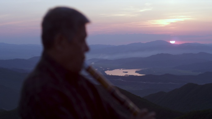 朝鲜笛子朝鲜民族传统乐器日落西山