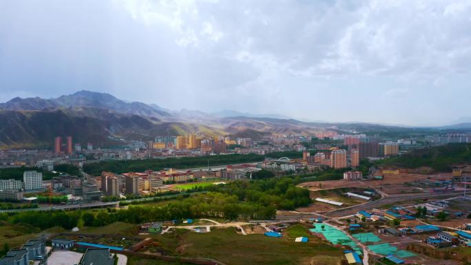 中国甘肃省武威市天祝藏族自治县全景航拍