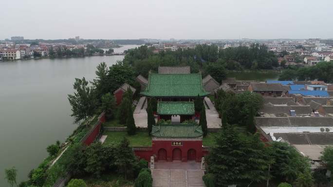 淮阳航拍庙寺古建筑