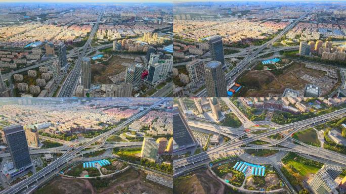 4k 吉林省长春市生态广场航拍视频