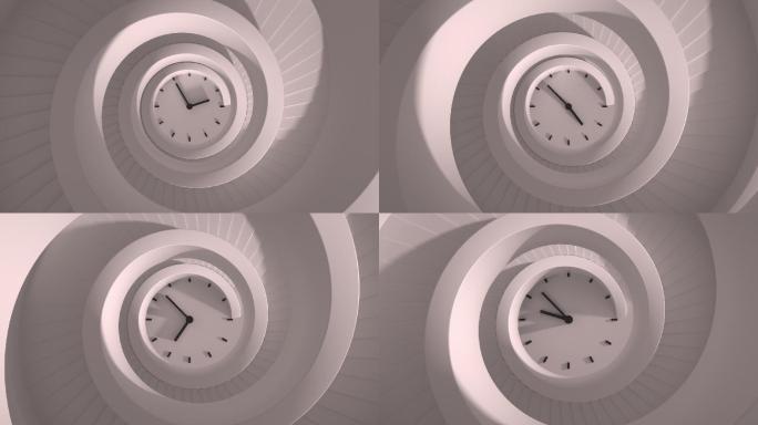 抽象快速转动时钟表写意概念动态视频