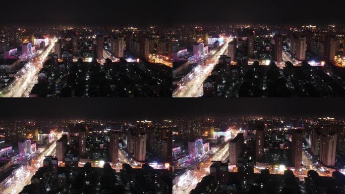 唐山 丰润 城市 夜景 航拍