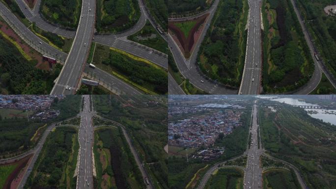 洛阳道路风景绿化航拍