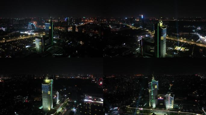 5K环绕航拍湖南广电大楼夜景