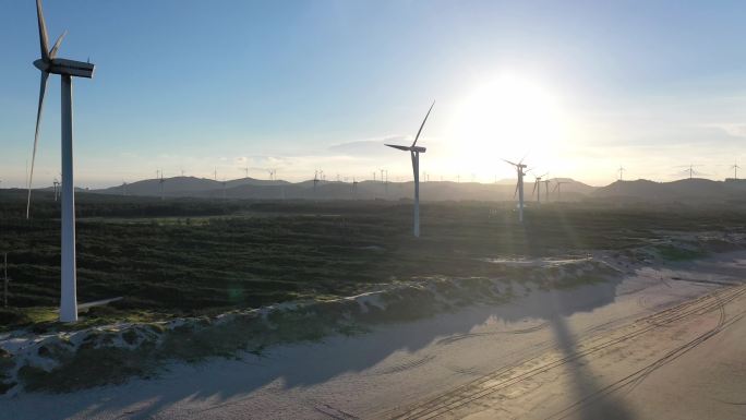 风电场鸟瞰图绿色能源风力发电碳中和碳达峰