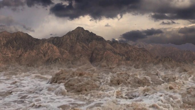 山脚洪水场景