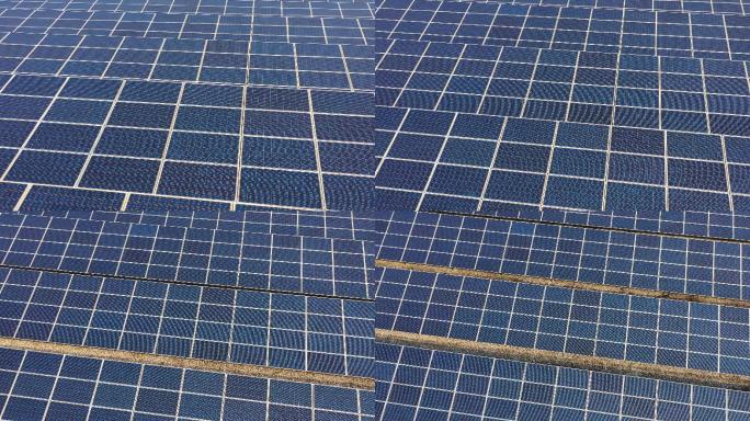 太阳能发电站太阳能电池板鸟瞰图