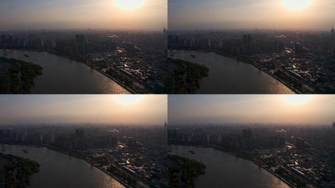 4K大气航拍上海黄浦江