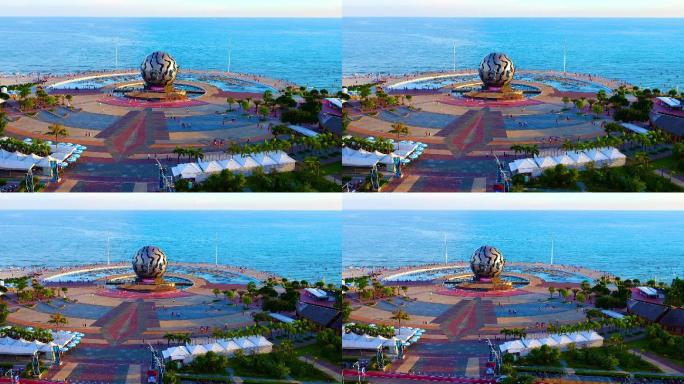 北海银滩 海滩公园 北海潮雕 北海晚霞