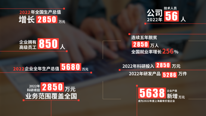 【原创】红色数据数字滚动文字