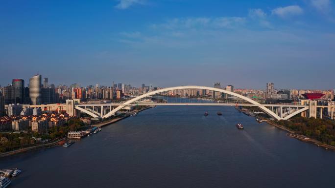 4K航拍上海卢浦大桥