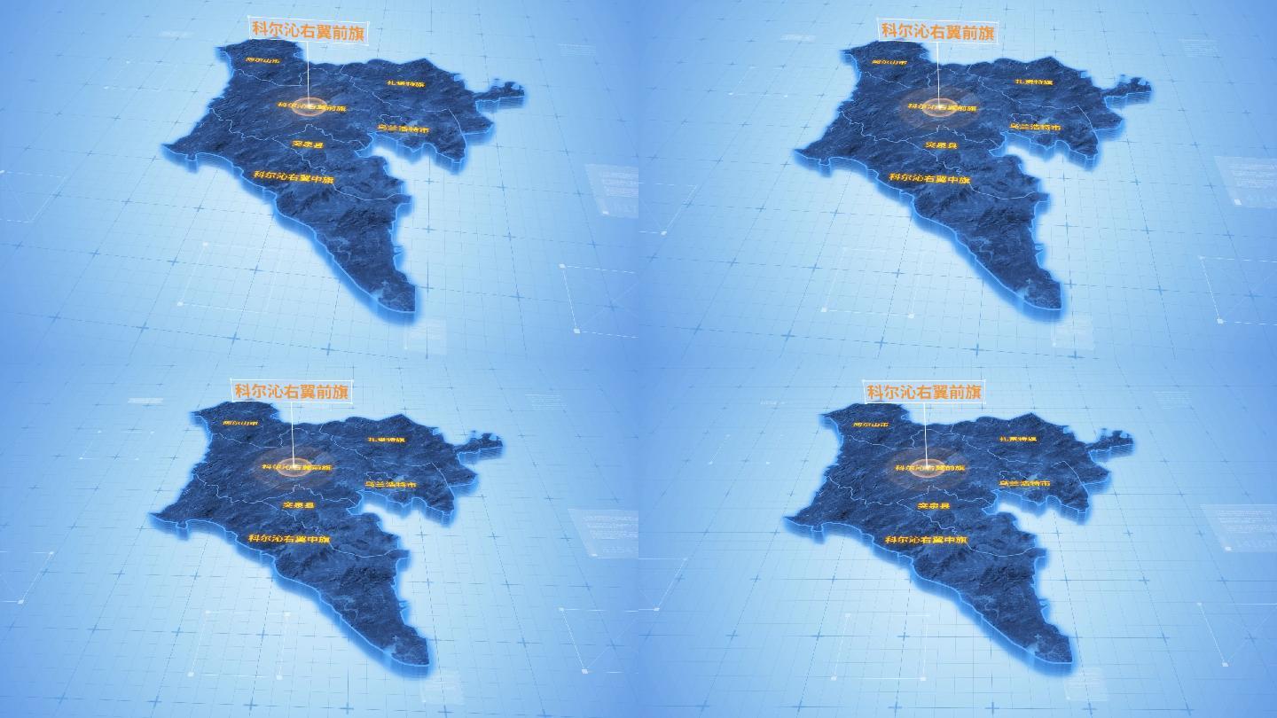兴安盟科尔沁右翼前旗三维科技地图