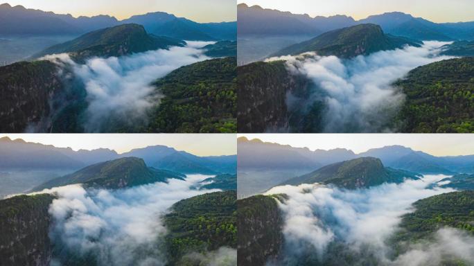唯美壮观自然风光山川峡谷震撼云雾延时