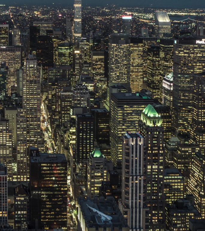 曼哈顿中城天际线鸟瞰图