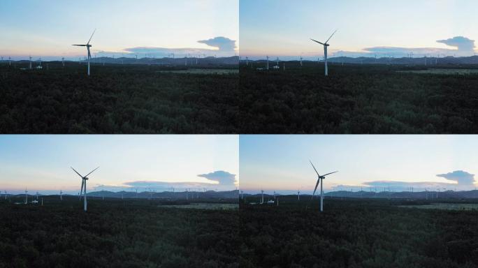 风电场的鸟瞰图风能风电清洁能源碳减排