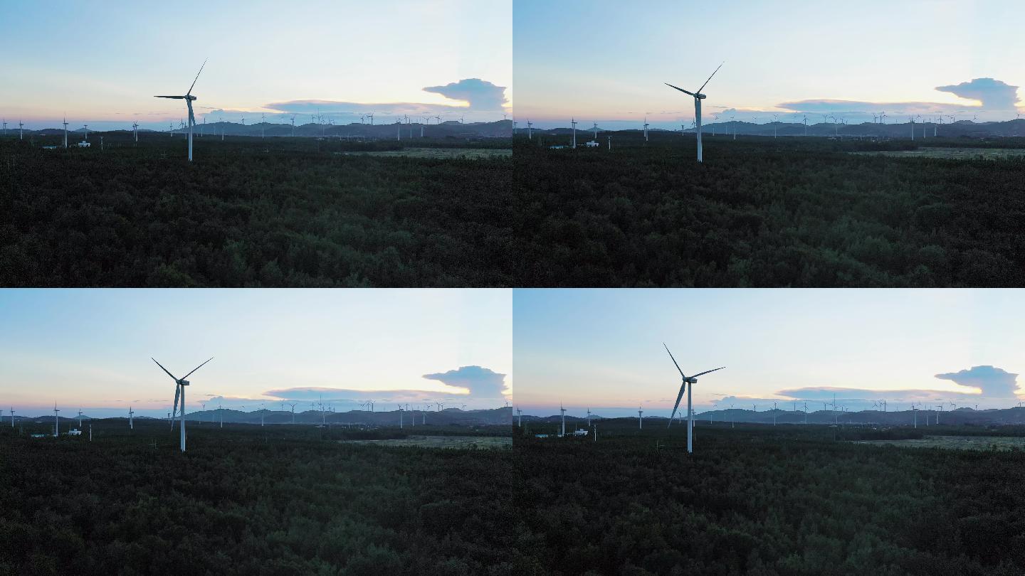 风电场的鸟瞰图风能风电清洁能源碳减排