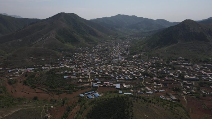 唐山丰润 潘家峪 山村 大山 航拍 农村