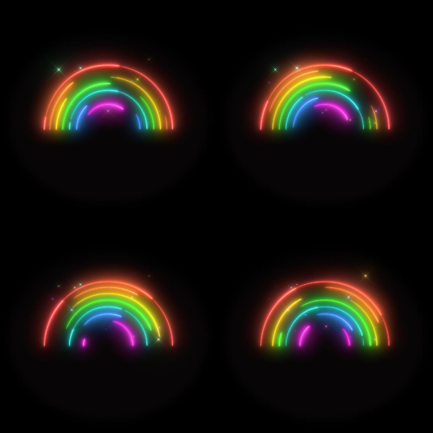 霓虹灯彩虹1秒循环游戏特效