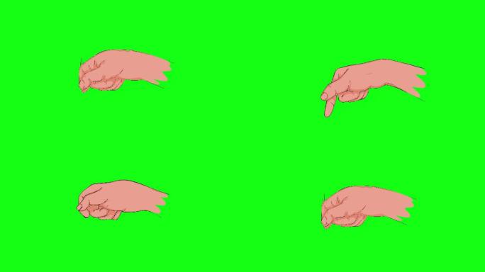 绿色背景前的手势手势动画MG动画
