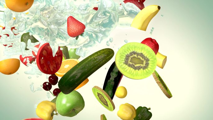 混合水果动画水果展示动画各种水果