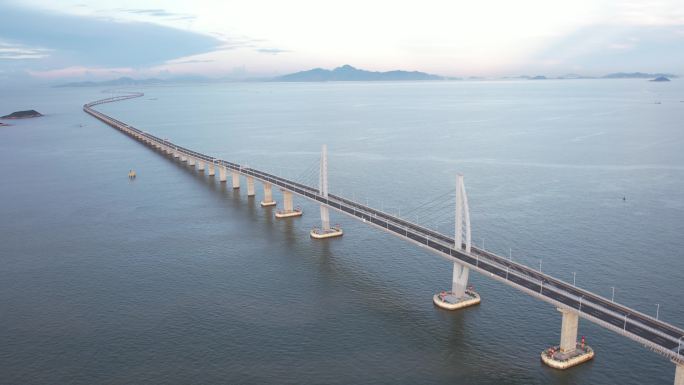 d-log原始素材港珠澳大桥空镜航拍镜头