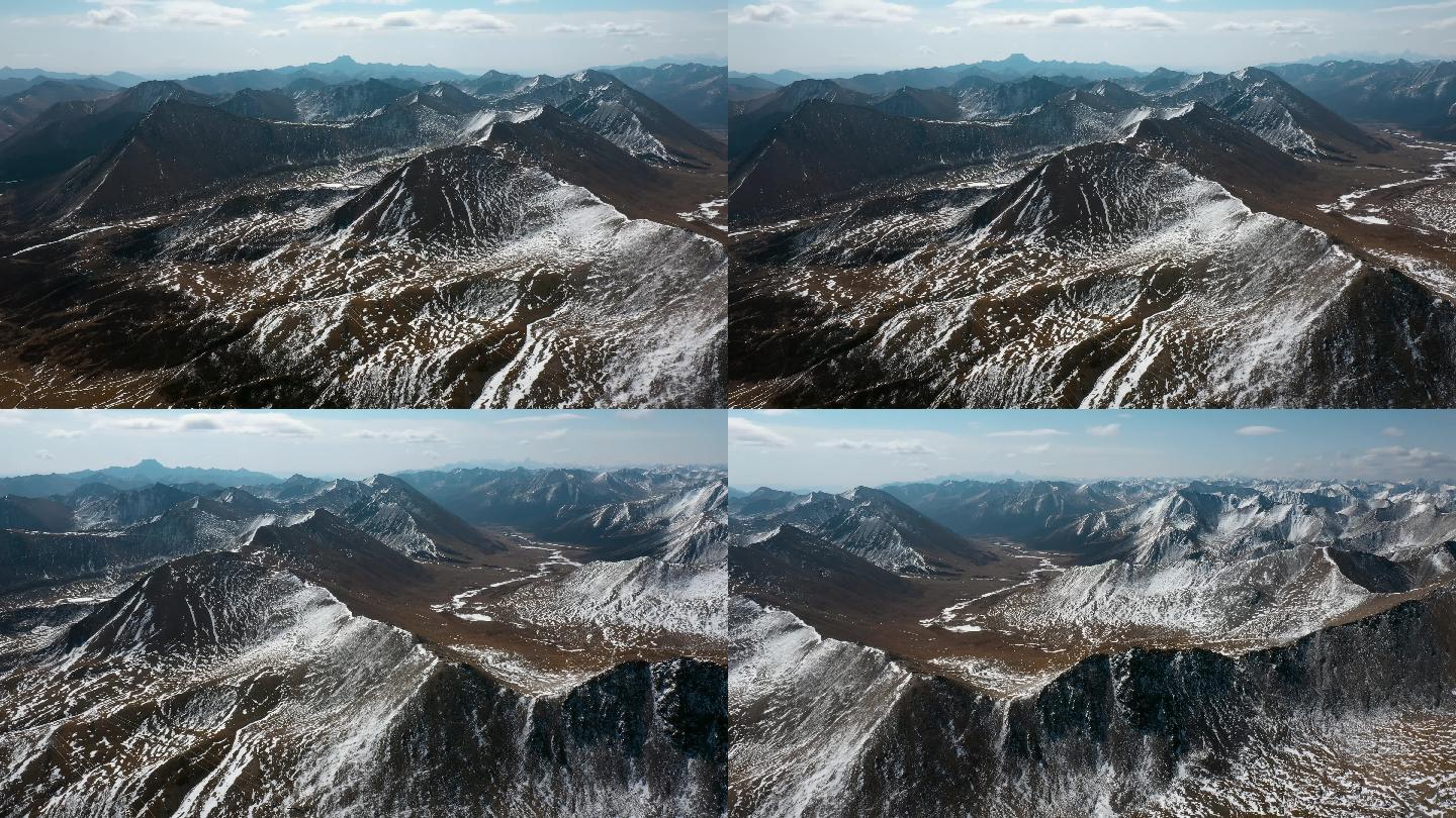 雪山视频青藏高原常年积雪西藏风光雪山峡谷