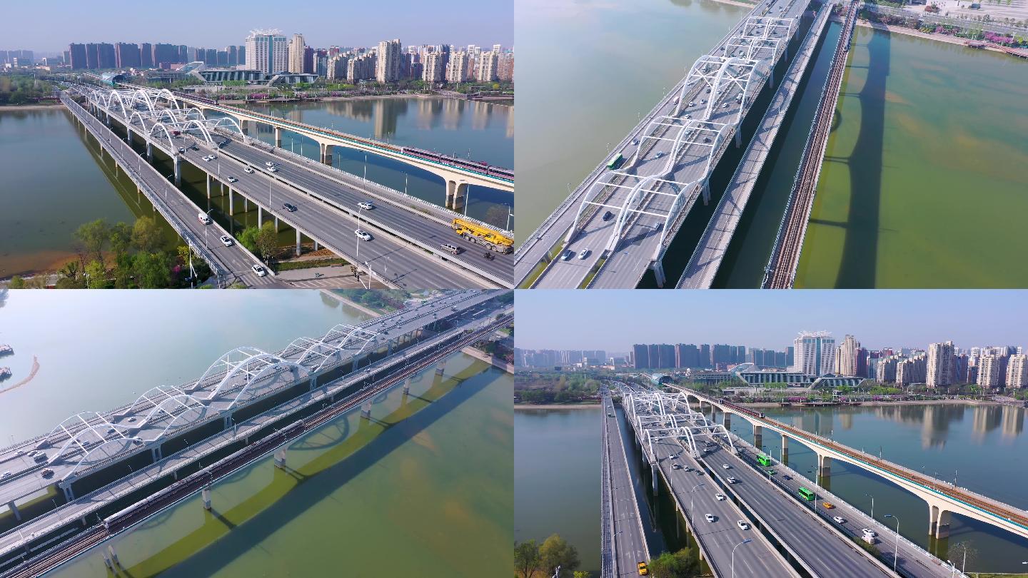 最新4K航拍西安浐灞广运大桥