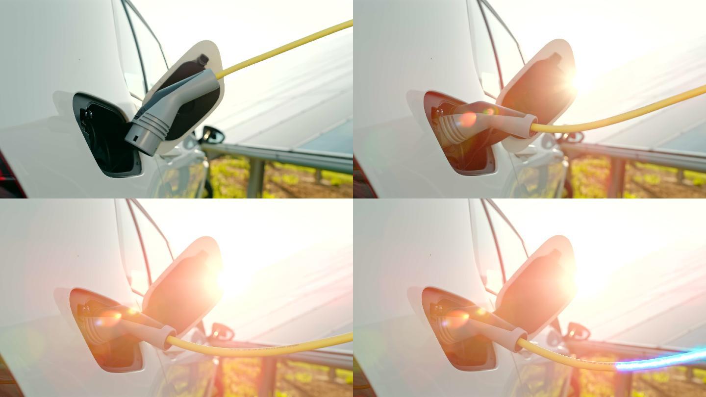 电动汽车插头科技特效视频3D