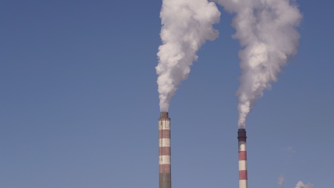 火力发电站鸟瞰图火力发电碳排放大气污染