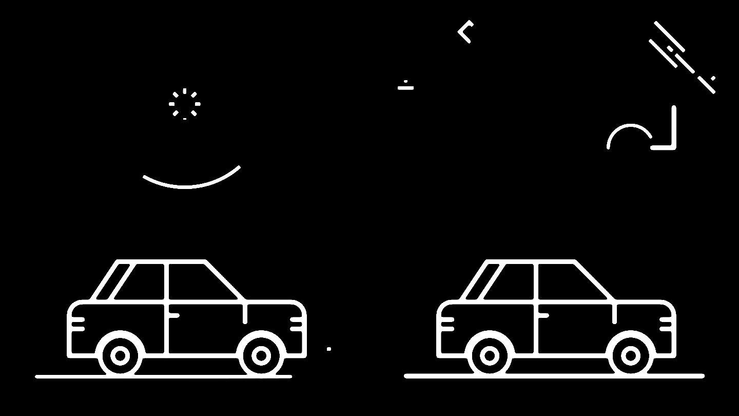 自动驾驶车辆线条图标动画