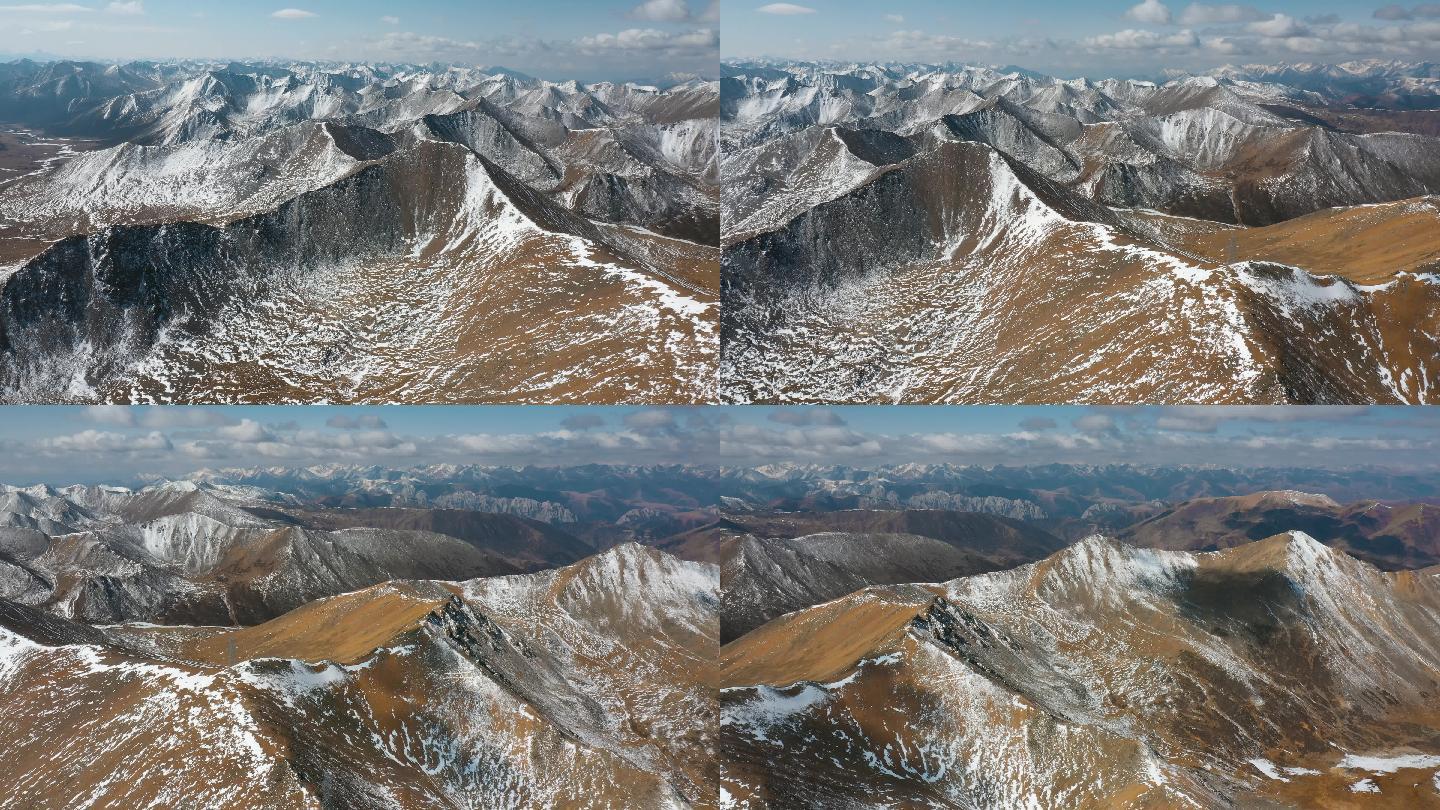 雪山视频青藏高原终年积雪西藏风光延绵雪峰