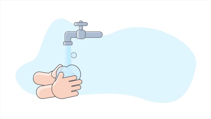 洗手动画洗手卫生广告水滴