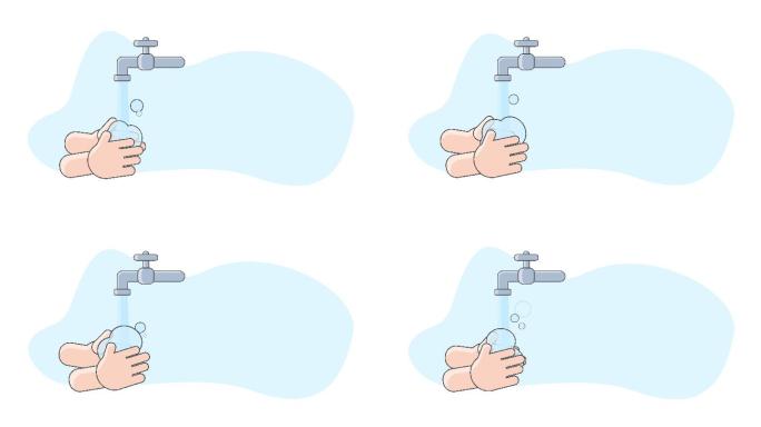 洗手动画洗手卫生广告水滴