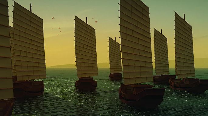 【宽屏】古代丝绸之路航海贸易下西洋动画